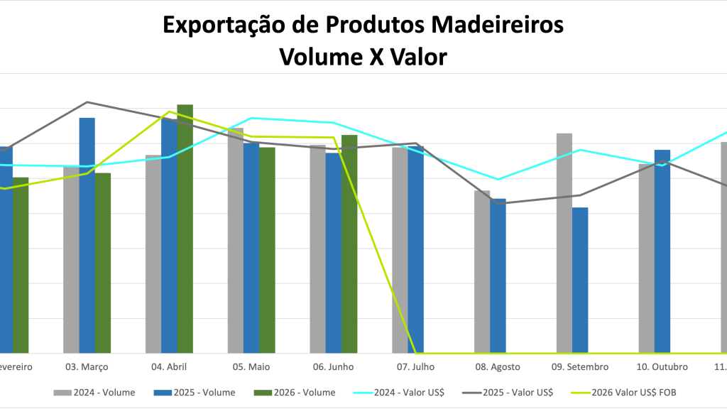 Exportações de madeira caem 8% no primeiro semestre